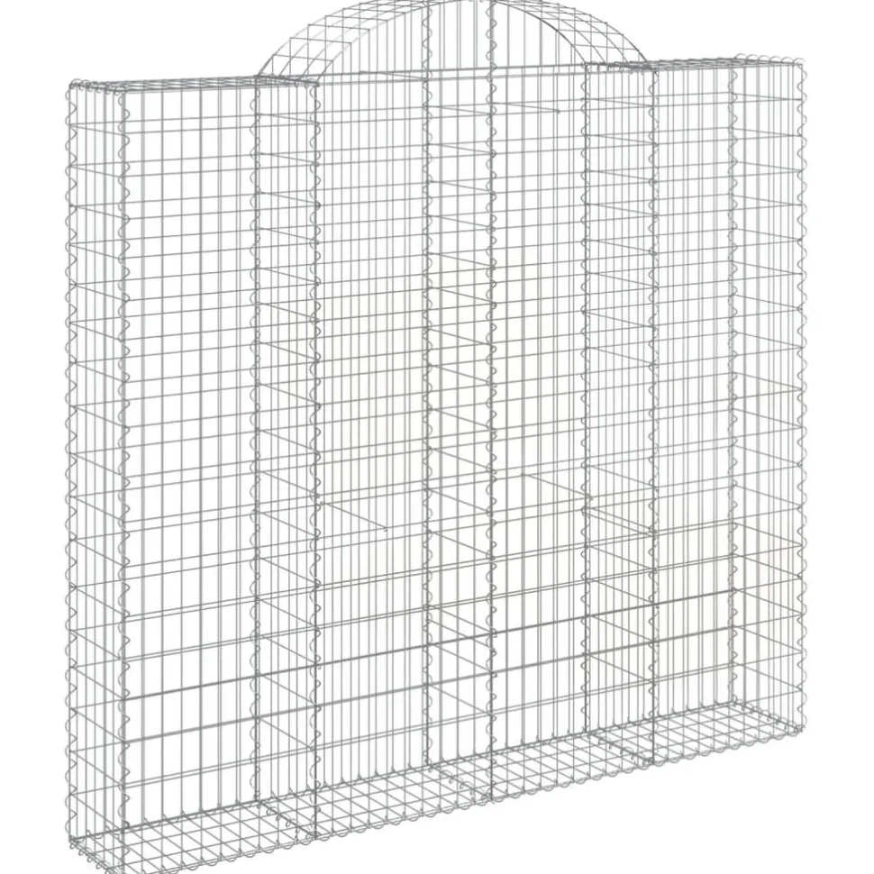 Kaareva kivikori 200x50x40/60 cm galvanoitu rauta