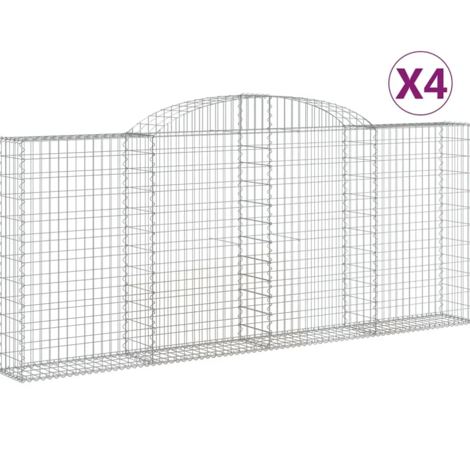 Kaareva kivikori 200x50x40/60 cm galvanoitu rauta