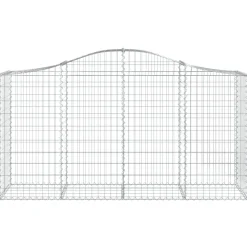 Kaareva kivikori 200x50x40/60 cm galvanoitua rautaa