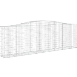 Kaareva kivikori 200x50x40/60 cm galvanoitua rautaa