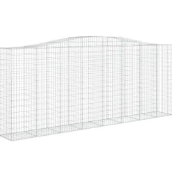 Kaareva kivikori 200x50x40/60 cm galvanoitua rautaa