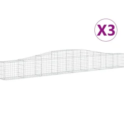 Kaareva kivikori 200x50x40/60 cm galvanoitua rautaa