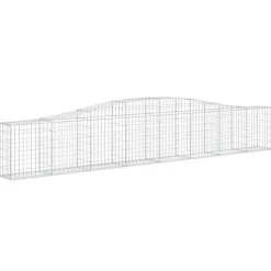Kaareva kivikori 200x50x40/60 cm galvanoitua rautaa