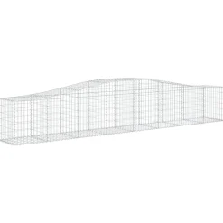 Kaareva kivikori 200x50x40/60 cm galvanoitua rautaa