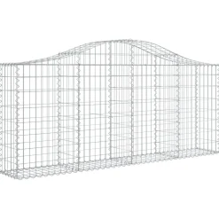 Kaareva kivikori 200x50x40/60 cm galvanoitua rautaa