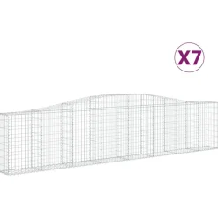 Kaareva kivikori 200x50x40/60 cm galvanoitua rautaa
