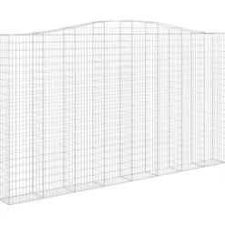 Kaareva kivikori 200x50x40/60 cm galvanoitua rautaa