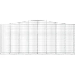 Kaareva kivikori 200x50x40/60 cm galvanoitua rautaa