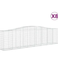 Kaareva kivikori 200x50x40/60 cm galvanoitua rautaa