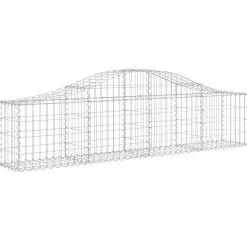 Kaareva kivikori 200x50x40/60 cm galvanoitua rautaa