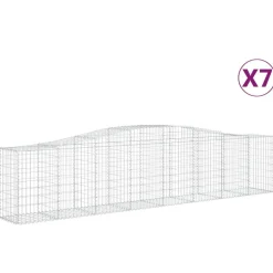 Kaareva kivikori 200x50x40/60 cm galvanoitua rautaa