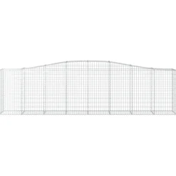 Kaareva kivikori 200x50x40/60 cm galvanoitua rautaa