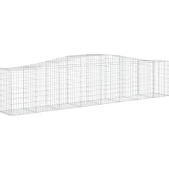 Kaareva kivikori 200x50x40/60 cm galvanoitua rautaa