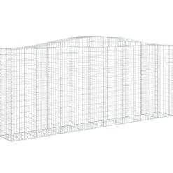 Kaareva kivikori 200x50x40/60 cm galvanoitua rautaa
