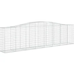 Kaareva kivikori 200x50x40/60 cm galvanoitua rautaa