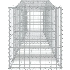 Kaareva kivikori 200x50x40/60 cm galvanoitua rautaa