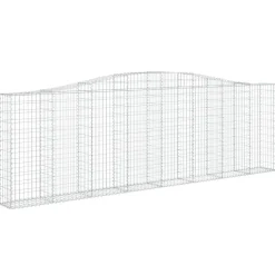 Kaareva kivikori 200x50x40/60 cm galvanoitua rautaa