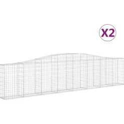Kaareva kivikori 200x50x40/60 cm galvanoitua rautaa