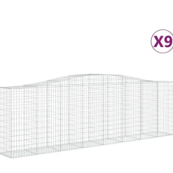 Kaareva kivikori 200x50x40/60 cm galvanoitua rautaa