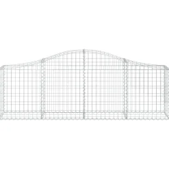 Kaareva kivikori 200x50x40/60 cm galvanoitua rautaa