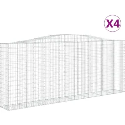 Kaareva kivikori 200x50x40/60 cm galvanoitua rautaa