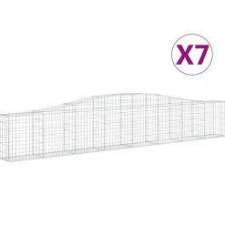 Kaareva kivikori 200x50x40/60 cm galvanoitua rautaa