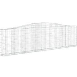 Kaareva kivikori 200x50x40/60 cm galvanoitua rautaa