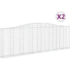 Kaareva kivikori 200x50x40/60 cm galvanoitua rautaa