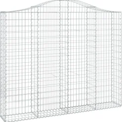 Kaareva kivikori 200x50x40/60 cm galvanoitua rautaa