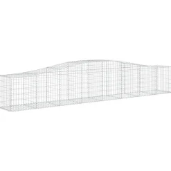 Kaareva kivikori 200x50x40/60 cm galvanoitua rautaa