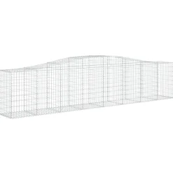 Kaareva kivikori 200x50x40/60 cm galvanoitua rautaa