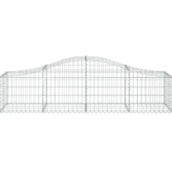 Kaareva kivikori 200x50x40/60 cm galvanoitua rautaa