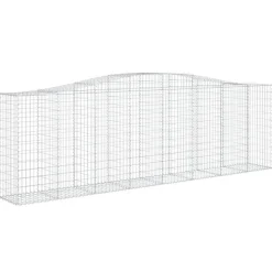 Kaareva kivikori 200x50x40/60 cm galvanoitua rautaa