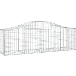 Kaareva kivikori 200x50x40/60 cm galvanoitua rautaa