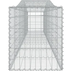 Kaareva kivikori 200x50x40/60 cm galvanoitua rautaa