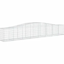 Kaareva kivikori 200x50x40/60 cm galvanoitua rautaa