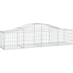 Kaareva kivikori 200x50x40/60 cm galvanoitua rautaa