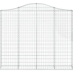 Kaareva kivikori 200x50x40/60 cm galvanoitua rautaa