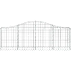 Kaareva kivikori 200x50x40/60 cm galvanoitua rautaa