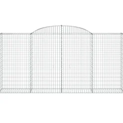 Kaareva kivikori 200x30x140/160 cm galvanoitu rauta (53487)