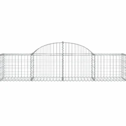 Kaareva kivikori 200x30x140/160 cm galvanoitu rauta (53487)