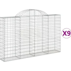 Kaareva kivikori 200x30x140/160 cm galvanoitu rauta (53487)