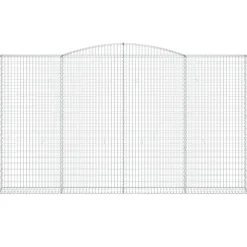 Kaareva kivikori 200x30x140/160 cm galvanoitu rauta (53487)