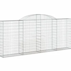 Kaareva kivikori 200x30x140/160 cm galvanoitu rauta (53487)