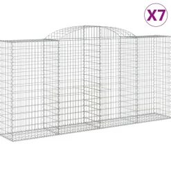 Kaareva kivikori 200x30x140/160 cm galvanoitu rauta (53487)
