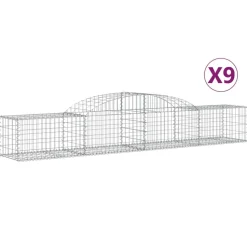 Kaareva kivikori 200x30x140/160 cm galvanoitu rauta (53487)