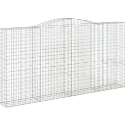 Kaareva kivikori 200x30x140/160 cm galvanoitu rauta (53487)