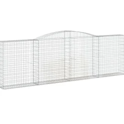 Kaareva kivikori 200x30x140/160 cm galvanoitu rauta (53487)