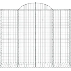 Kaareva kivikori 200x30x140/160 cm galvanoitu rauta (53487)