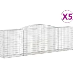 Kaareva kivikori 200x30x140/160 cm galvanoitu rauta (53487)